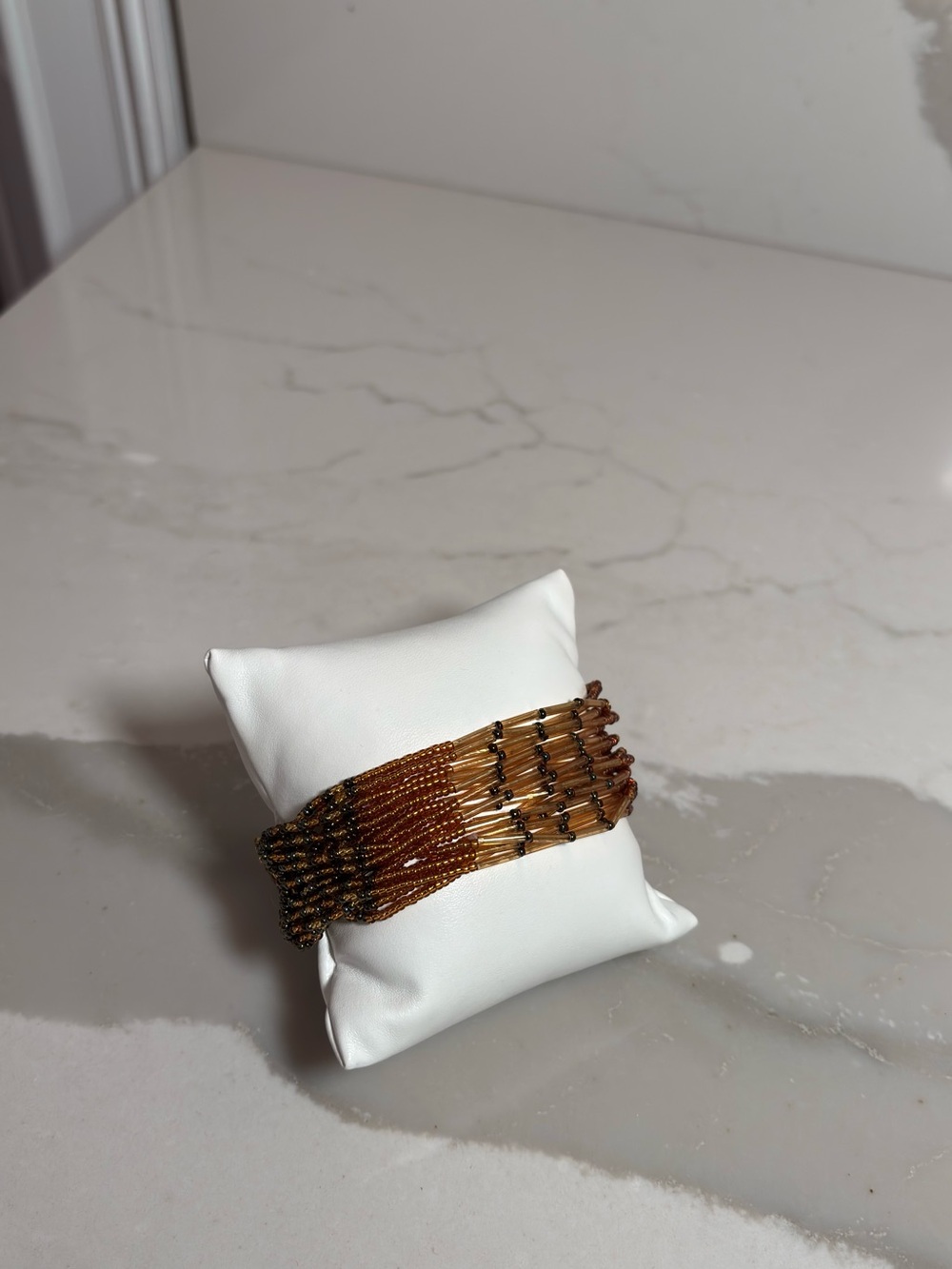 Multi-Strand Brown Seed Bead Bracelet — Elegant Layered Design